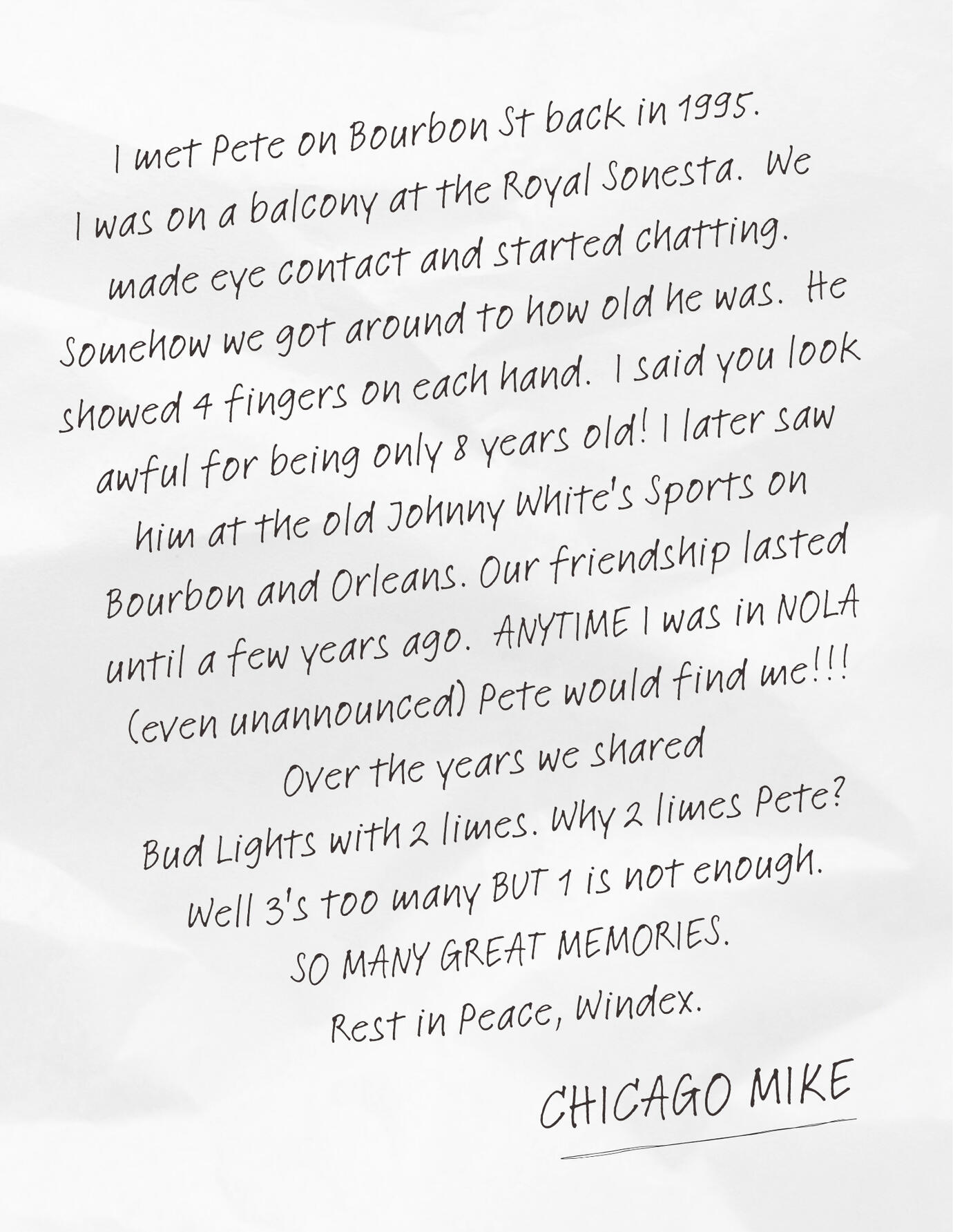 Memories of Pete